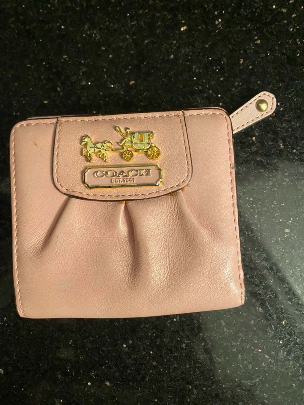 Vintage Coach Madison Small Leather Bifold Wallet Light Pink